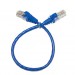 cabo de rede patch cord 50 cm 30cm azul conector rj45 injetado capa cat5e